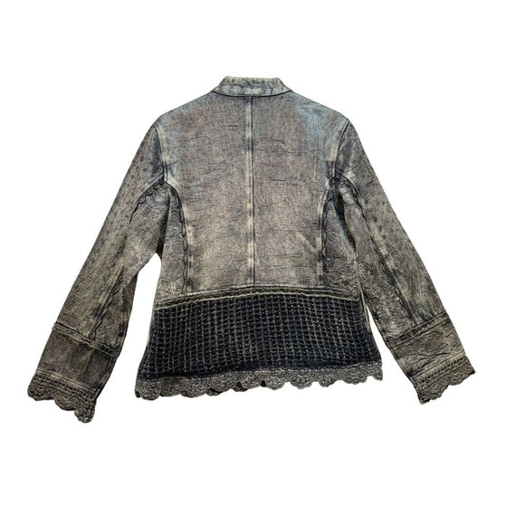 Urban Tribe Womens Textured Button-Up Jacket M Intricate Detailing & Scalloped - Picture 10 of 15